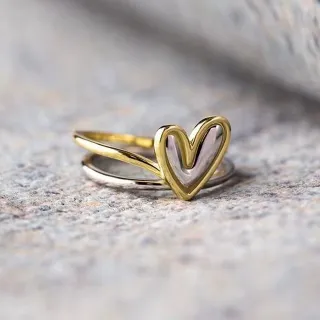 Trendy Adjustable Opening Heart Rings (2 pc)
